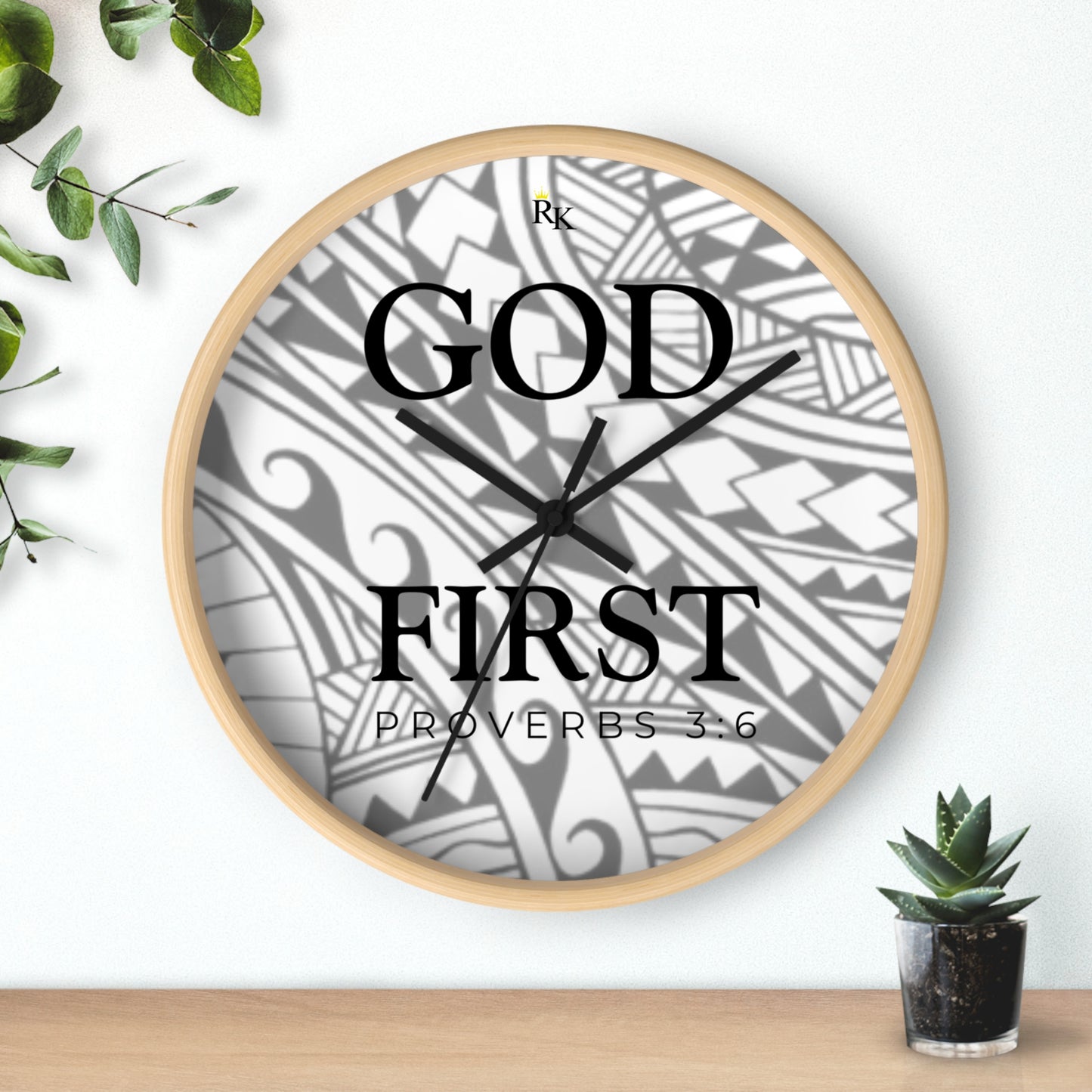 GOD FIRST PROVERBS 3:6  - Wall Clock