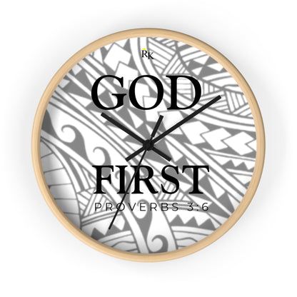 GOD FIRST PROVERBS 3:6  - Wall Clock