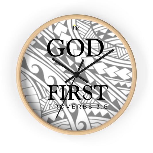 GOD FIRST PROVERBS 3:6  - Wall Clock